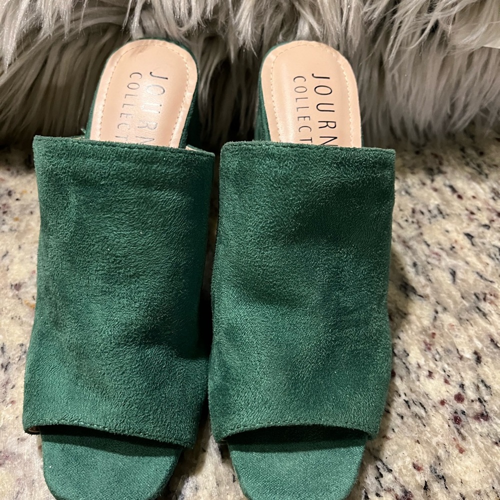 Journee Collection Green Sandal Mules